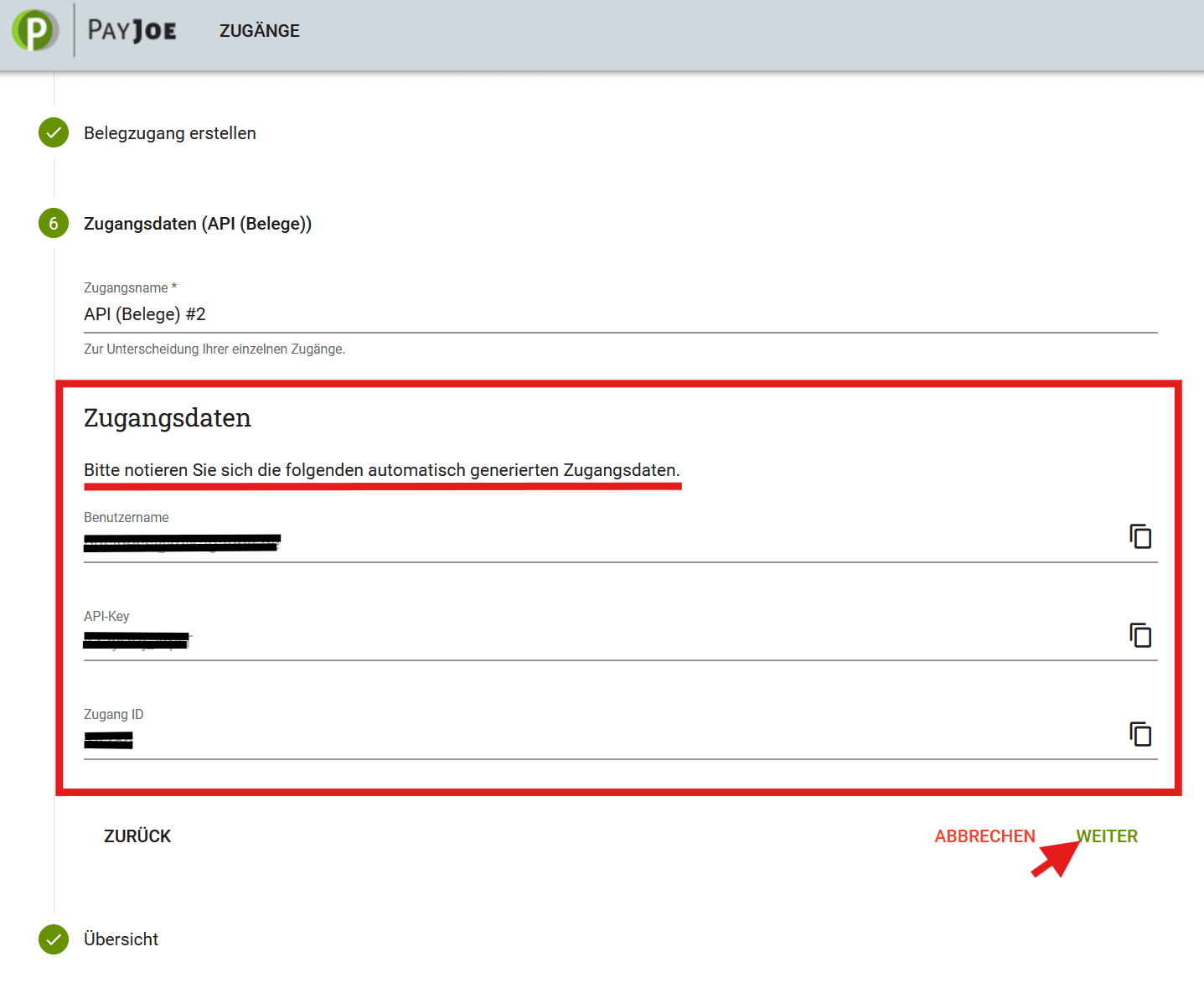 PayJoe - Zuordnungsbedingungen öffnen